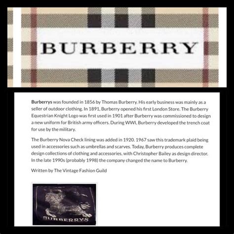 burberry history|Burberry label history.